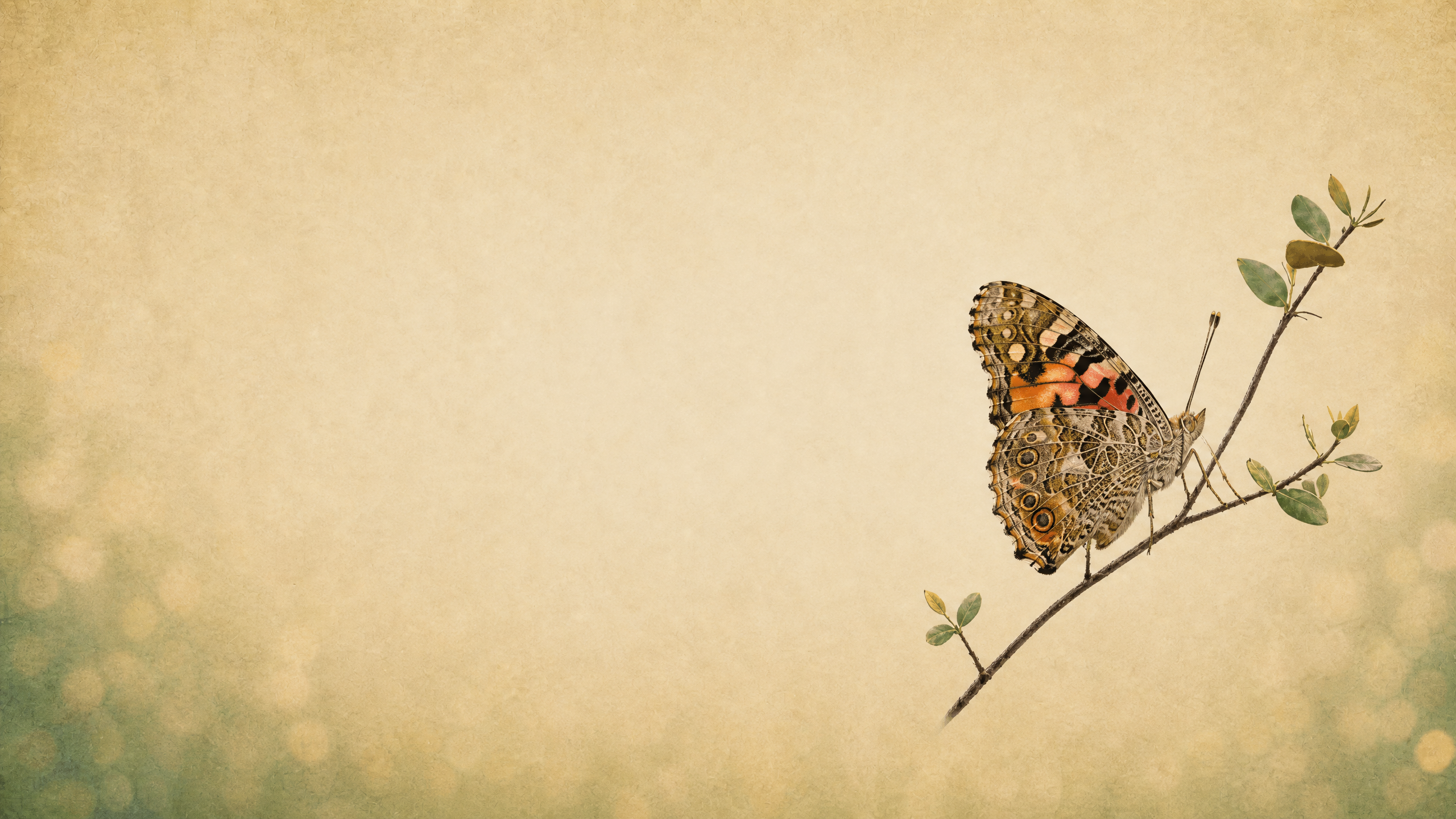 Botanisches Motiv mit Schmetterling für HSP-Coaching in Wiesbaden